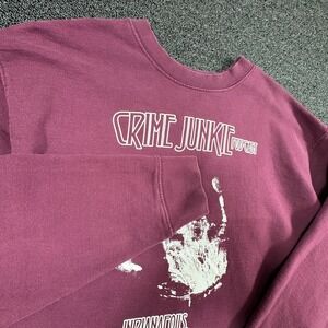Crime Junkie Podcast Crew Neck Sweatshirt Mens Large Maroon Indianapolis 2017